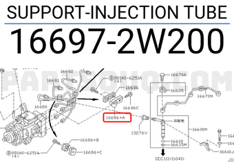 Nissan 166972W200 SUPPORT-INJECTION TUBE