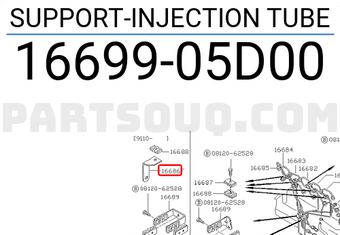 Nissan 1669905D00 SUPPORT-INJECTION TUBE