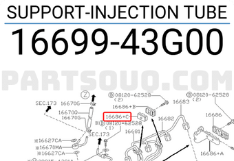 Nissan 1669943G00 SUPPORT-INJECTION TUBE