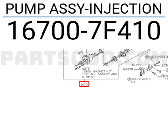 Nissan 167007F410 PUMP ASSY-INJECTION
