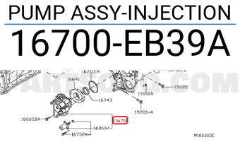 Nissan 16700EB39A PUMP ASSY-INJECTION