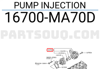 Nissan 16700MA70D PUMP INJECTION