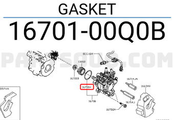 Nissan 1670100Q0B GASKET
