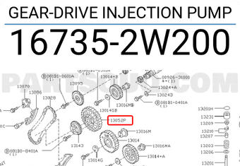 Nissan 167352W200 GEAR-DRIVE INJECTION PUMP