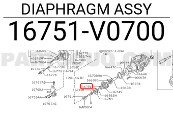 Nissan 16751V0700 DIAPHRAGM ASSY
