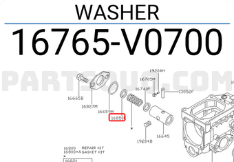 Nissan 16765V0700 WASHER