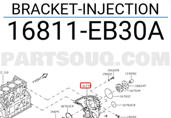 Nissan 16811EB30A BRACKET-INJECTION
