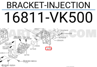 Nissan 16811VK500 BRACKET-INJECTION