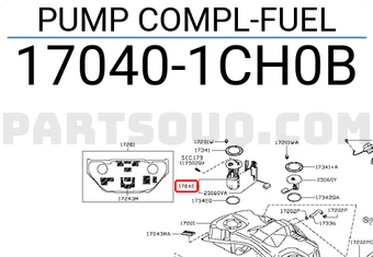 Nissan 170401CH0B PUMP COMPL-FUEL