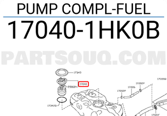 Nissan 170401HK0B PUMP COMPL-FUEL