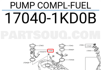 Nissan 170401KD0B PUMP COMPL-FUEL