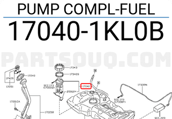 Nissan 170401KL0B PUMP COMPL-FUEL