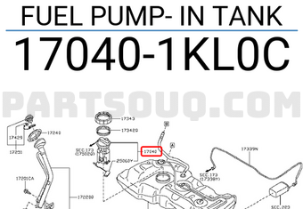 Nissan 170401KL0C FUEL PUMP- IN TANK