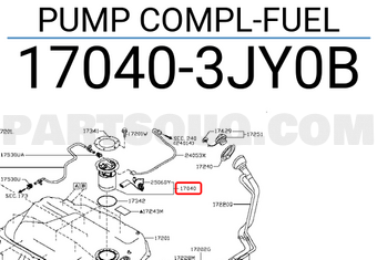 Nissan 170403JY0B PUMP COMPL-FUEL