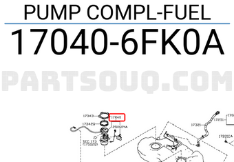 Nissan 170406FK0A PUMP COMPL-FUEL