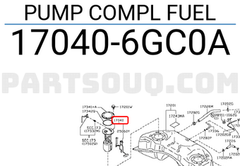 Nissan 170406GC0A PUMP COMPL FUEL