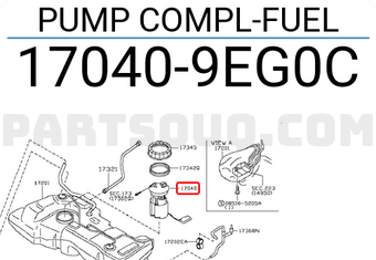 Nissan 170409EG0C PUMP COMPL-FUEL