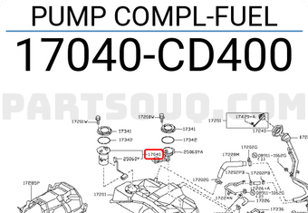 Nissan 17040CD400 PUMP COMPL-FUEL
