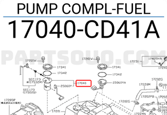 Nissan 17040CD41A PUMP COMPL-FUEL