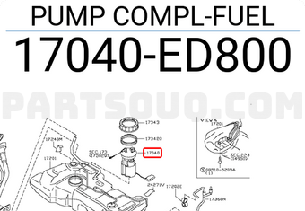 Nissan 17040ED800 PUMP COMPL-FUEL