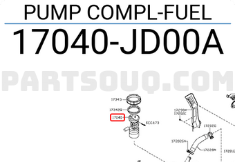 Nissan 17040JD00A PUMP COMPL-FUEL