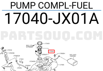 Nissan 17040JX01A PUMP COMPL-FUEL