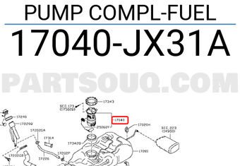 Nissan 17040JX31A PUMP COMPL-FUEL