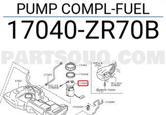 Nissan 17040ZR70B PUMP COMPL-FUEL