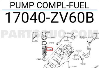 Nissan 17040ZV60B PUMP COMPL-FUEL