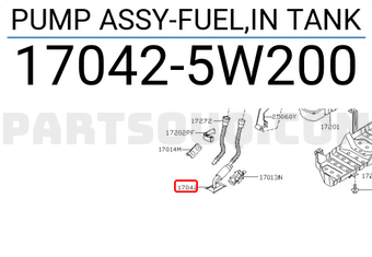 Nissan 170425W200 PUMP ASSY-FUEL,IN TANK