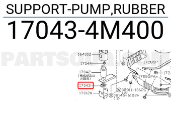 Nissan 170434M400 SUPPORT-PUMP,RUBBER