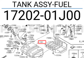 Nissan 1720201J00 TANK ASSY-FUEL
