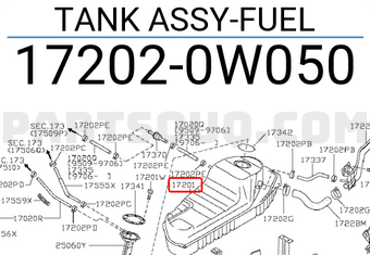 Nissan 172020W050 TANK ASSY-FUEL