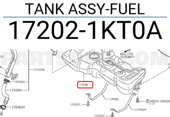 Nissan 172021KT0A TANK ASSY-FUEL
