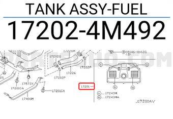 Nissan 172024M492 TANK ASSY-FUEL