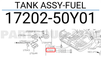 Nissan 1720250Y01 TANK ASSY-FUEL