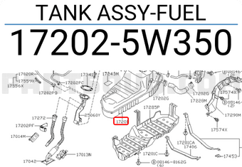 Nissan 172025W350 TANK ASSY-FUEL
