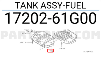 Nissan 1720261G00 TANK ASSY-FUEL