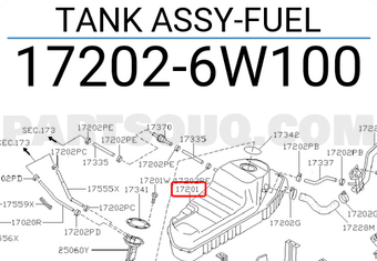 Nissan 172026W100 TANK ASSY-FUEL