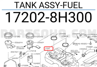 Nissan 172028H300 TANK ASSY-FUEL