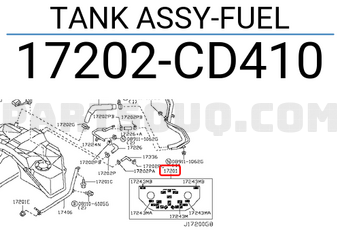 Nissan 17202CD410 TANK ASSY-FUEL