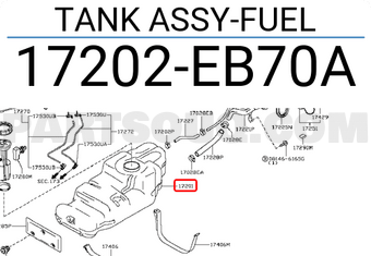 Nissan 17202EB70A TANK ASSY-FUEL