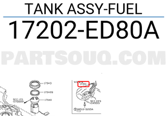 Nissan 17202ED80A TANK ASSY-FUEL