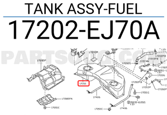 Nissan 17202EJ70A TANK ASSY-FUEL
