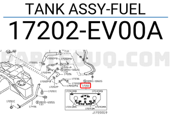 Nissan 17202EV00A TANK ASSY-FUEL