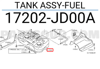 Nissan 17202JD00A TANK ASSY-FUEL