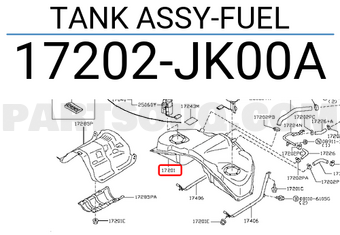 Nissan 17202JK00A TANK ASSY-FUEL