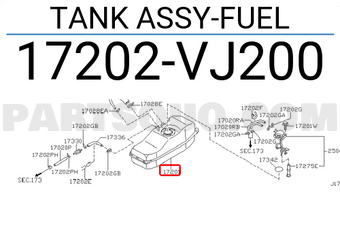 Nissan 17202VJ200 TANK ASSY-FUEL