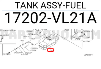 Nissan 17202VL21A TANK ASSY-FUEL
