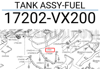 Nissan 17202VX200 TANK ASSY-FUEL